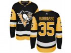 Mens Adidas Pittsburgh Penguins #35 Tom Barrasso Authentic Black Home NHL Jersey
