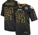 Nike Steelers #84 Antonio Brown Lights Out Black With Hall of Fame 50th Patch NFL Elite Jersey
