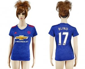 Womens Manchester United #17 Blind Away Soccer Club Jersey