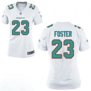 Womens Miami Dolphins #23 Adrian Foster Aqua White Game Jersey