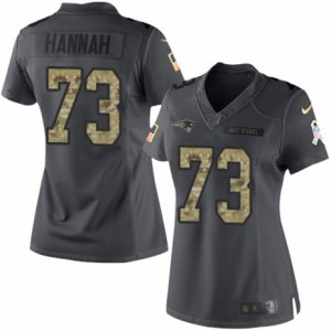 Womens Nike New England Patriots #73 John Hannah Limited Black 2016 Salute to Service NFL Jersey