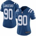 Women's Nike Indianapolis Colts #90 Kendall Langford Limited Royal Blue Rush NFL Jersey
