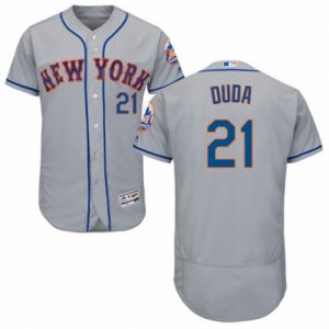 Men\'s Majestic New York Mets #21 Lucas Duda Grey Flexbase Authentic Collection MLB Jersey