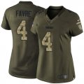 Women Nike Green Bay Packers #4 Brett Favre Green Salute to Service Jerseys