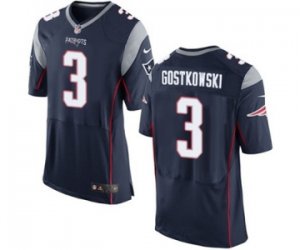 Mens Nike New England Patriots #3 Stephen Gostkowski Elite Navy Blue Team Color NFL Jersey