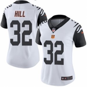 Women\'s Nike Cincinnati Bengals #32 Jeremy Hill Limited White Rush NFL Jersey