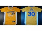 nba Golden State Warriors #30 Stephen Curry Yellow(Revolution 30 Swingman)