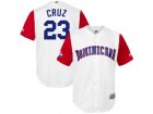 Mens Dominican Republic Baseball #23 Nelson Cruz Majestic White 2017 World Baseball Classic Jersey