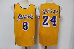 Lakers #8 & 24 Kobe Bryant Yellow 2020 Hardwood Classics Jersey