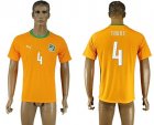 Cote d'lvoire #4 Toure Home Soccer Country Jersey