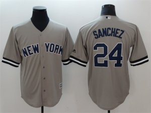 New york Yankees #24 Gary Sanchez Gray Cool Base Jersey