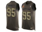 Nike Cleveland Browns #95 Myles Garrett Limited Green Salute to Service Tank Top NFL Jersey