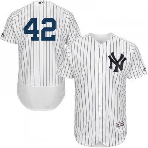 2016 Men New York Yankees #42 Jackie Robinson Majestic White Authentic Collection Flexbase Jersey