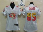 2013 Super Bowl XLVII Women NEW NFL San Francisco 49ers 85 Davis White Jerseys(2012 Fam Fan)