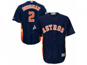 Houston Astros #2 Alex Bregman Replica Navy Blue Alternate 2017 World Series Bound Cool Base MLB Jersey