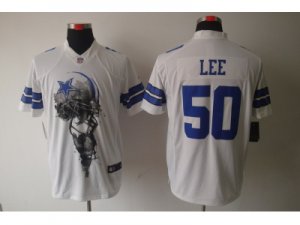 Nike NFL Dallas Cowboys #50 Sean Lee white Jerseys(Helmet Tri-Blend Limited)