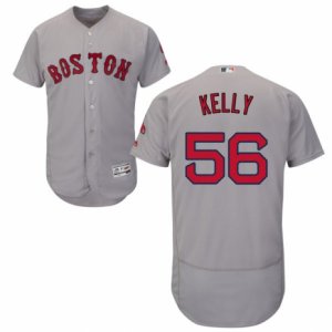 Men\'s Majestic Boston Red Sox #56 Joe Kelly Grey Flexbase Authentic Collection MLB Jersey