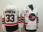 Jets #33 Dustin Byfuglien White All Stitched Hooded Sweatshirt