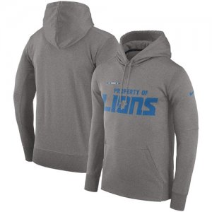 Men\'s Detroit Lions Nike Heather Gray Sideline Property Of Performance Pullover Hoodie