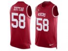 Mens Nike San Francisco 49ers #58 Jeremy Zuttah Limited Red Player Name & Number Tank Top NFL Jersey