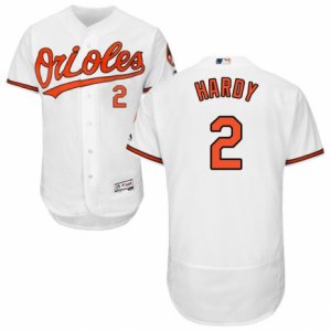 Men\'s Majestic Baltimore Orioles #2 J.J. Hardy White Flexbase Authentic Collection MLB Jersey