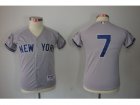 Youth New York Yankees #7 Mickey Mantle Grey Jerseys(2009 Logo WS 09 Champions Pat)