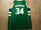 NBA milwaukee bucks #34 Giannis Antetokounmpo green jersey