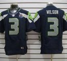 Nike Seahawks #3 Russell Wilson Blue With Hall of Fame 50th Patch NFL Elite Jersey