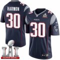 Youth Nike New England Patriots #30 Duron Harmon Elite Navy Blue Team Color Super Bowl LI 51 NFL Jersey