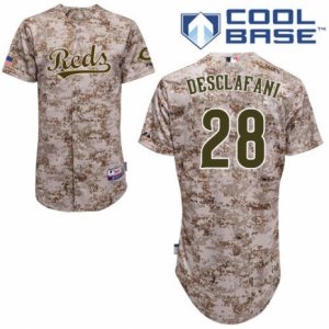 Mens Majestic Cincinnati Reds #28 Anthony DeSclafani Authentic Camo Alternate Cool Base MLB Jersey