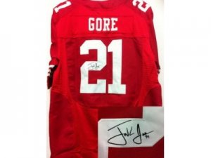 Nike San Francisco 49ers #21 Frank Gore Red Jerseys(Signed Elite)