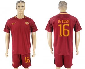 2017-18 Roma 16 DE ROSSI Home Soccer Jersey