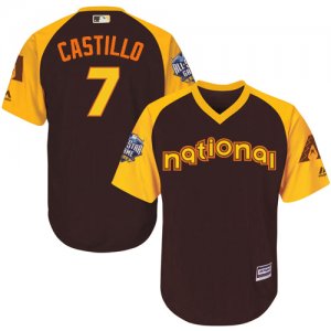 Youth Majestic Arizona Diamondbacks #7 Welington Castillo Authentic Brown 2016 All-Star National League BP Cool Base MLB Jersey