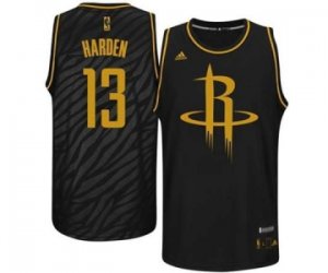 nba houston rockets #13 james harden black[gold lettering fashion]