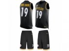 Mens Nike Pittsburgh Steelers #19 JuJu Smith-Schuster Limited Black Tank Top Suit NFL Jersey