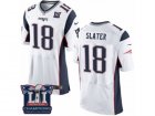 Mens Nike New England Patriots #18 Matthew Slater Elite White Super Bowl LI Champions NFL Jersey