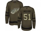 Youth Adidas Detroit Red Wings #51 Frans Nielsen Green Salute to Service Stitched NHL Jersey