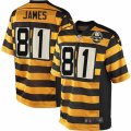 Men's Nike Pittsburgh Steelers #81 Jesse James Elite Yellow Black Alternate 80TH Anniversary Throwback NFL Jersey