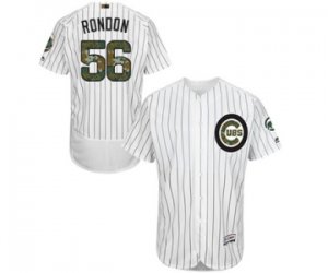 Men\'s Majestic Chicago Cubs #56 Hector Rondon Authentic White 2016 Memorial Day Fashion Flex Base MLB Jersey