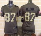 Women Nike Green Bay Packers #87 Jordy Nelson Green Salute to Service Jerseys