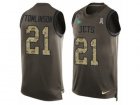 Mens Nike New York Jets #21 LaDainian Tomlinson Limited Green Salute to Service Tank Top NFL Jersey