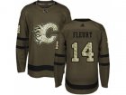 Youth Adidas Calgary Flames #14 Theoren Fleury Green Salute to Service Stitched NHL Jersey