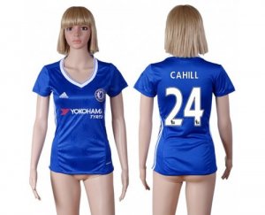 Womens Chelsea #24 Cahill Home Soccer Club Jersey