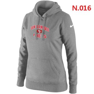 Women NEW San Francisco 49ers Heart & Soul Pullover Hoodie grey