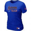 Women MLB Houston Astros Blue Nike Short Sleeve Practice T-Shirt