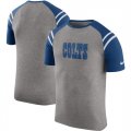 Indianapolis Colts Enzyme Shoulder Stripe Raglan T-Shirt Heathered Gray