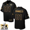 Nike Denver Broncos #81 Owen Daniels Black Super Bowl 50 Men Stitched NFL Elite Pro Line Gold Collection Jersey
