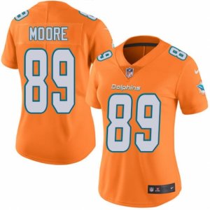 Women\'s Nike Miami Dolphins #89 Nat Moore Limited Orange Rush NFL Jersey