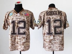 2013 Nike NFL Green Bay Packers #12 Aaron Rodgers Camo NFL Elite USMC Jersey(USA)