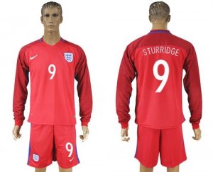 England #9 Sturridge Away Long Sleeves Soccer Country Jersey